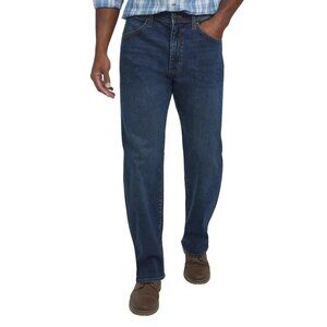 NEW Wrangler Men's 34 X 30 Relaxed Fit Jeans Dark Blue Stretch Cotton N0241
